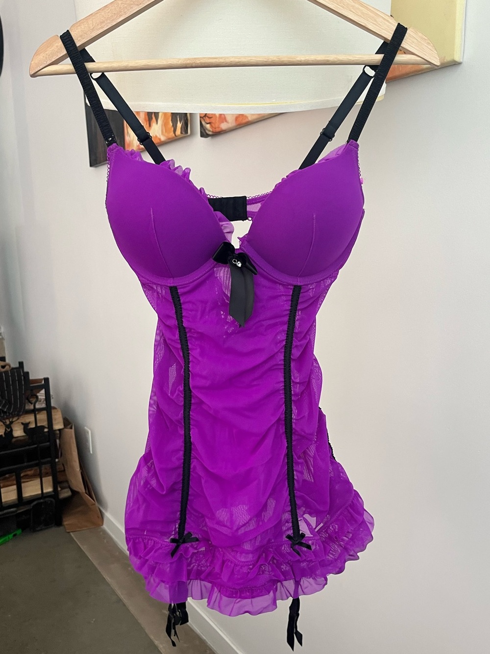 La Senza Purple Mesh Bustier Lingerie